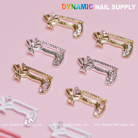 12 pcs Luxury 3D Shoes shaped Nail Charms (Rhinestone engraved) for Valentines Nail Designs