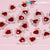 20 pcs 3D Heart rhinestone Charm for Nails Art Design (Red stones + Silver claws base)
