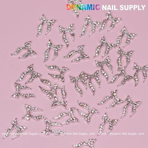 30 pcs silver (Ribbon) Bow shape Charms for Nails Designer