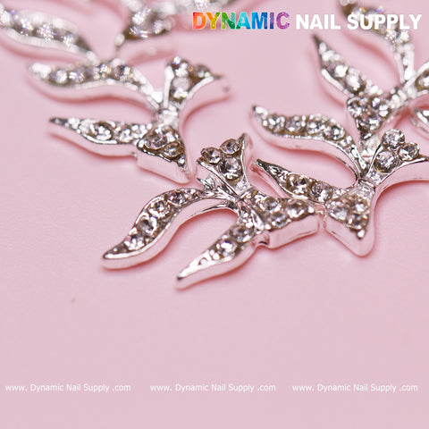 30 pcs silver (Ribbon) Bow shape Charms for Nails Designer