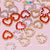 30 pcs Rhinestones Heart Charm for Nails Art Design (Rhinestones Border Edge, Open Heart)
