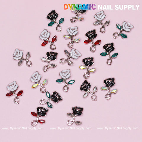 20 pcs Rose flower Charm for Valentine Nails Art Design