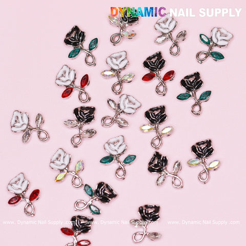 20 pcs Rose flower Charm for Valentine Nails Art Design