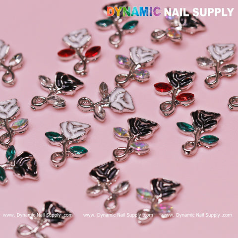 20 pcs Rose flower Charm for Valentine Nails Art Design
