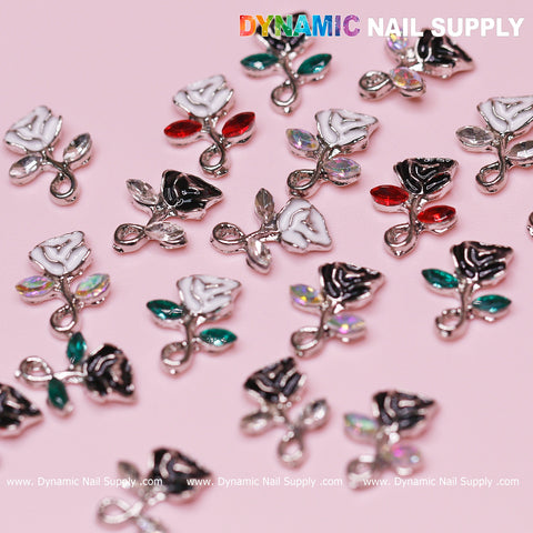 20 pcs Rose flower Charm for Valentine Nails Art Design