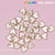 30 pcs White Heart Charm for Valentines Nails Designs (gold edge)