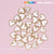 30 pcs White Heart Charm for Valentines Nails Designs (gold edge)