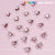 20 pcs Pink Heart Charm for Valentine Nails Design (Rhinestones Border Edge, silver claws)