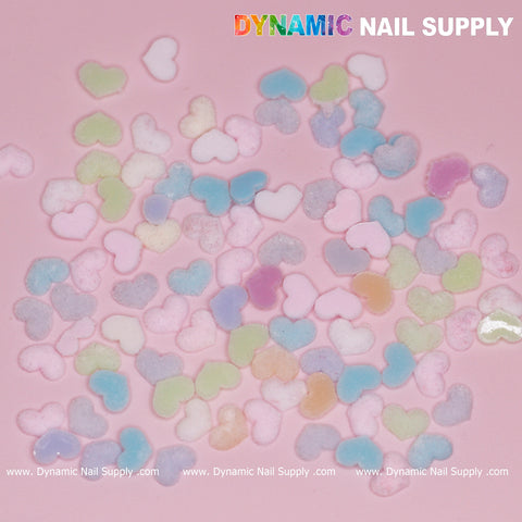 90 pcs Pastel Multi Color Heart Charm for Valentine Nails Design