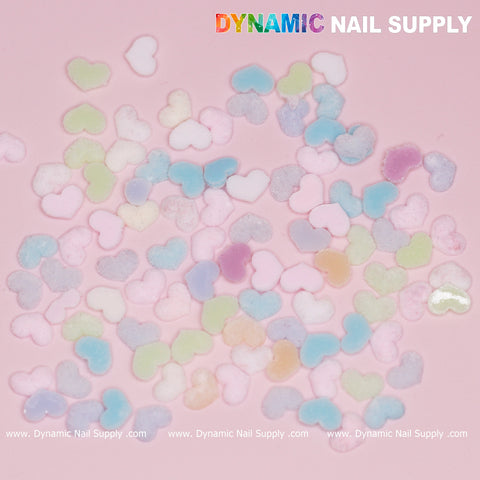 90 pcs Pastel Multi Color Heart Charm for Valentine Nails Design