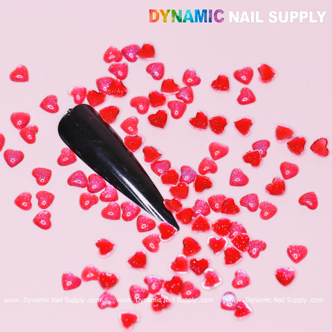 90 pcs Red Resin Heart Shape Charm for Valentine Nails Design (Small Size)