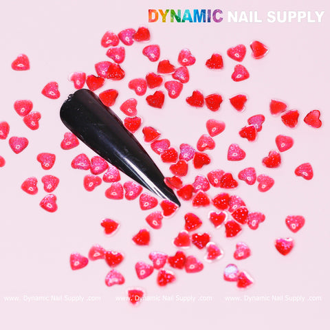 90 pcs Red Resin Heart Shape Charm for Valentine Nails Design (Small Size)