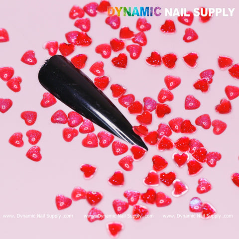 90 pcs Red Resin Heart Shape Charm for Valentine Nails Design (Small Size)