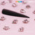 20 pcs Pink Sapphire Heart Charm (Solitaire shape)  for Valentine Nails Design