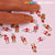 20 pcs Lipstick Charms with Red Bows for Valentines Nail Art Design