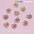 10 pcs 3D AB Crystal Heart Rhinestone Charm for Nails Art Design (Pink stones + Golden claws base)