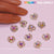 10 pcs 3D AB Crystal Heart Rhinestone Charm for Nails Art Design (Pink stones + Golden claws base)