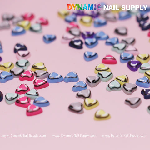 100 pcs Multi Color Resin Heart Shape Charm for Valentine Nails Design