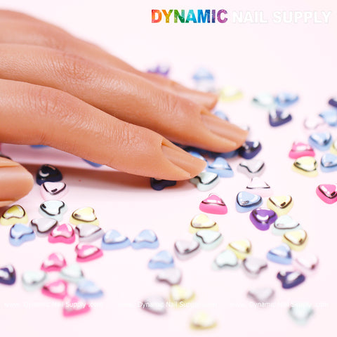 100 pcs Multi Color Resin Heart Shape Charm for Valentine Nails Design
