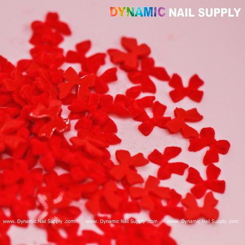 90 pcs Pure Red Resin Bows Charm for Valentine Nails Design