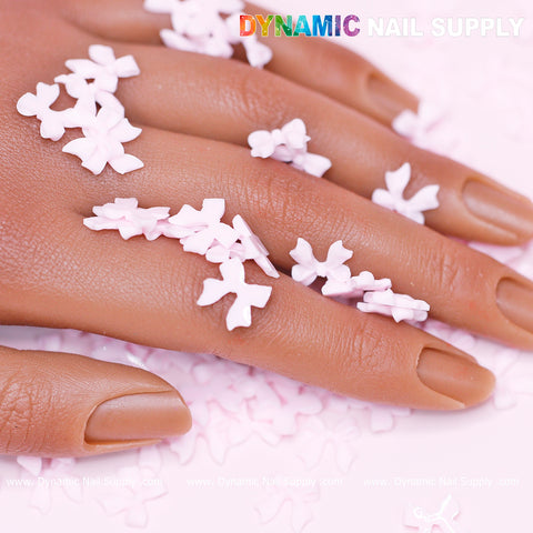 90 pcs Pure Pink Resin Bows Charm for Valentine Nails Design