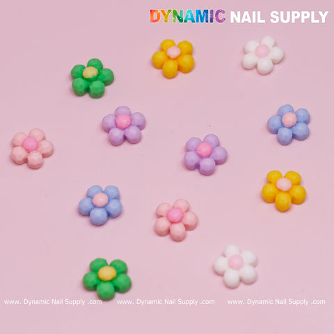 Multiple colors of 3D resin Flowers for Spring Season Nails Art design