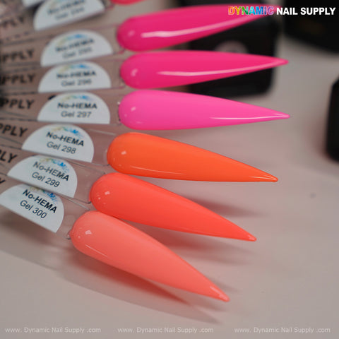 Dynamic No-HEMA Gel Polish - Color 291 to 300 - Neon Colors for Summer Collection