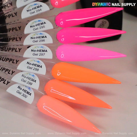 Dynamic No-HEMA Gel Polish - Color 291 to 300 - Neon Colors for Summer Collection