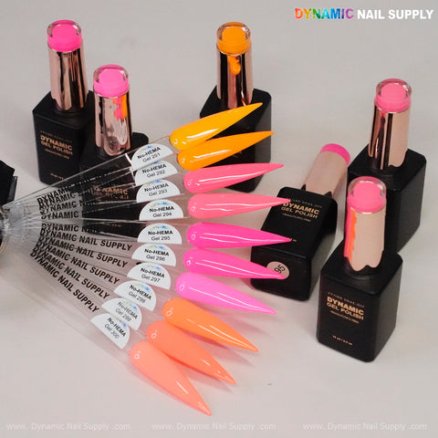 Dynamic No-HEMA Gel Polish - Color 291 to 300 - Neon Colors for Summer Collection