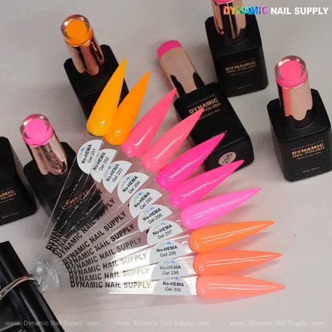 Dynamic No-HEMA Gel Polish - Color 291 to 300 - Neon Colors for Summer Collection
