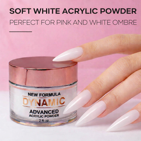 Soft White Acrylic Powder - Best for Ombre Pink & White French Tips Nails