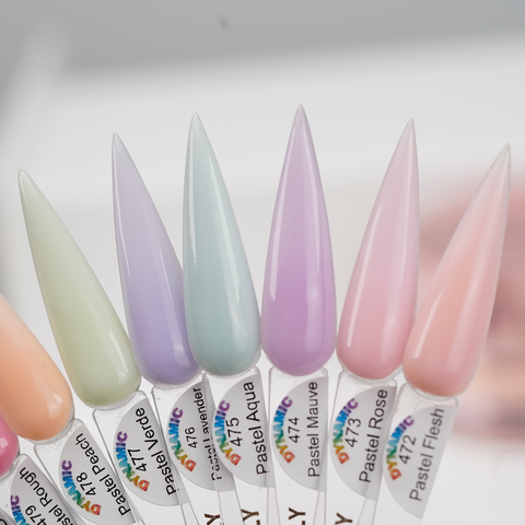 Seven pastel spring shades from the New 2026 Pastel Spring Colors Acrylic Collection—ideal for ombre nail powder fans.