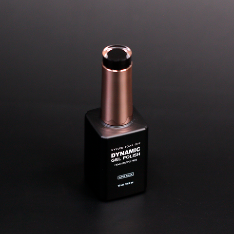 Dynamic No-HEMA Super Black Gel Polish (High-pigmented & Solid Black Shellac Color)