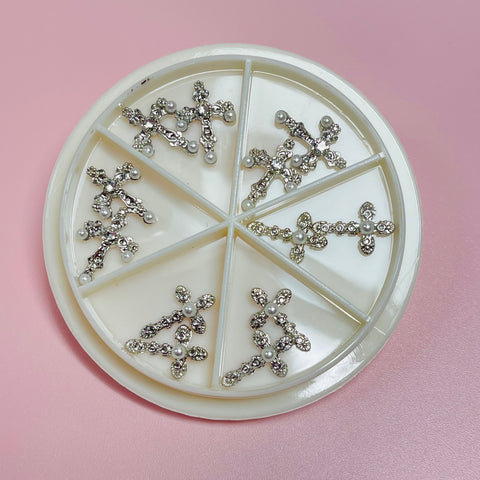 12 pcs Cross Charms for Nails Art Design