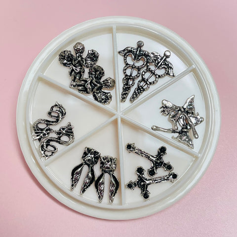 12 pcs Vintage Retro Gothic Halloween Charms for Nails Art Design