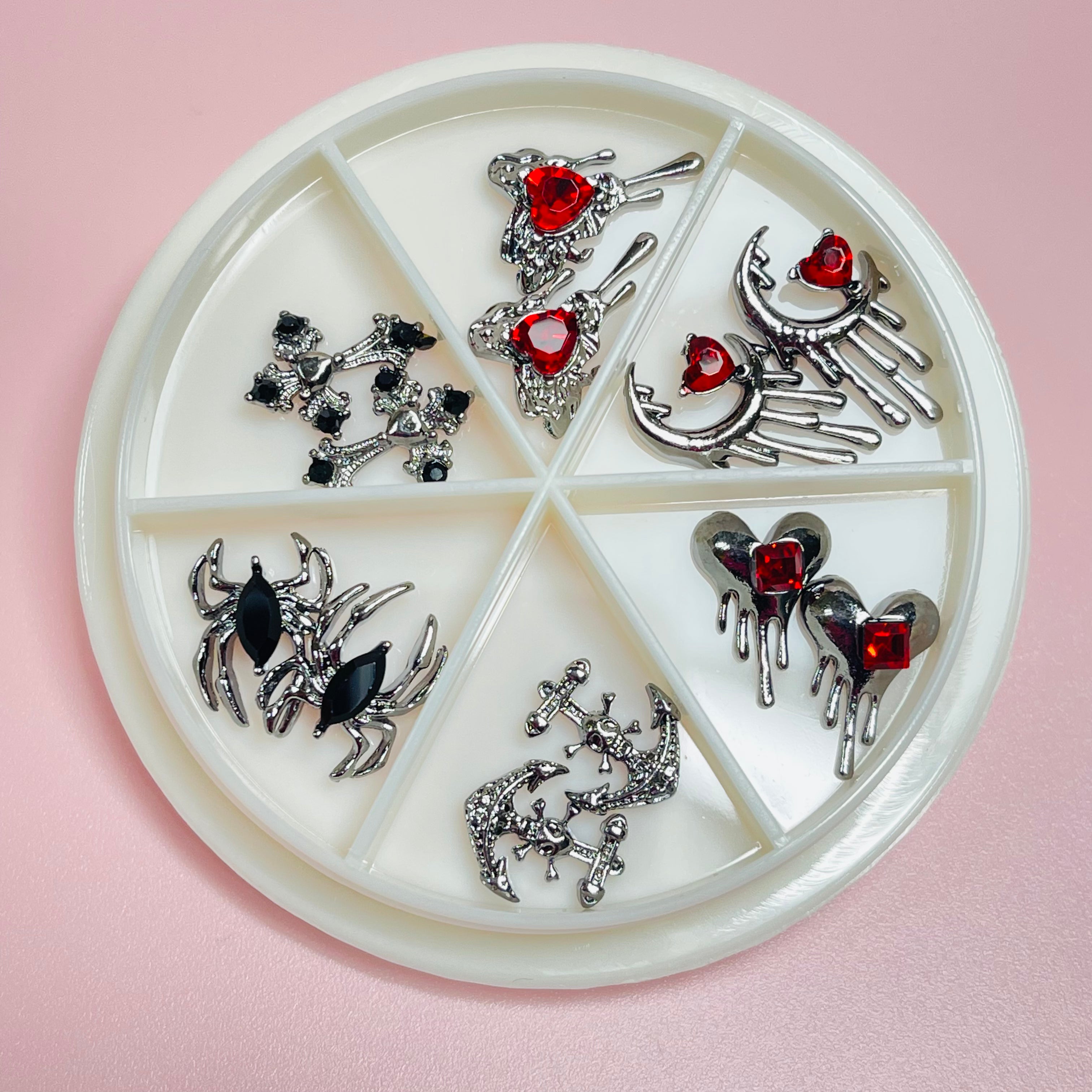 12 pcs Vintage Retro Gothic Halloween Charms for Nails Art Design