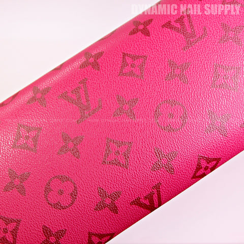 (M006 - Red LV Monogram Pattern) Leather Handrest with Soft Pad for Pedicure and Manicure (Reposabrazos Para Manicura)