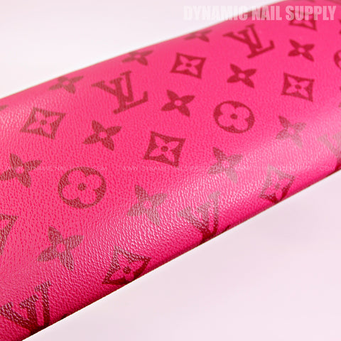 (M006 - Red LV Monogram Pattern) Leather Handrest with Soft Pad for Pedicure and Manicure (Reposabrazos Para Manicura)