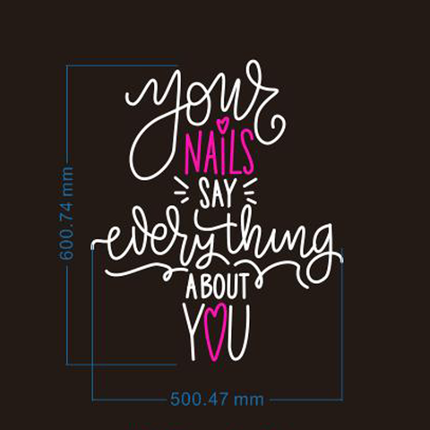 Vibrant Nails Quote LED Neon Sign – Bright, Stylish Wall Decor for Salons or Beauty studio