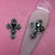 2 pcs 3D Black Crosses Charm for Nails Art Design (Black Rhinestones engraved)