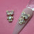 2 pcs Luxury Teddy Bear Charm for Nails Art Design (Crystal Rhinestone Engraved)