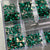 [Emerald Green] Rhinestones set - 20 big shapes x 50 each