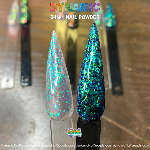 Iridescent and Shifting color Random shape Glitter Acrylic 2-in-1 Nails Powder KCK153 - Dynamic Nail Supply