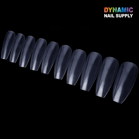 600pcs/bag Full-cover Long Ballet Coffin False Nail Tips - for building nails extension - Dynamic Nail Supply