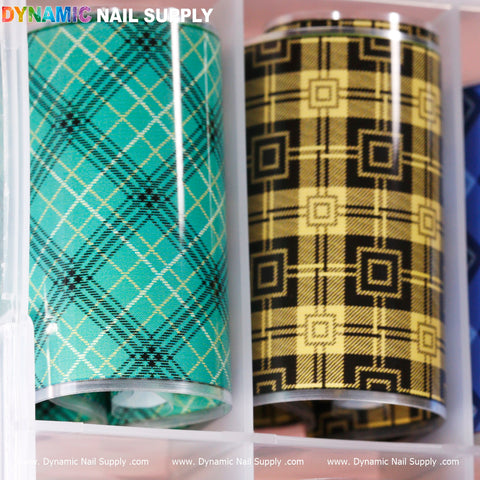 Nail Art Design Foils - Check Patterns Style