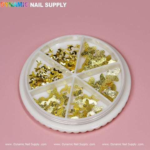 Mixed-sizes Gold Butterfly Nail Sequin Charms