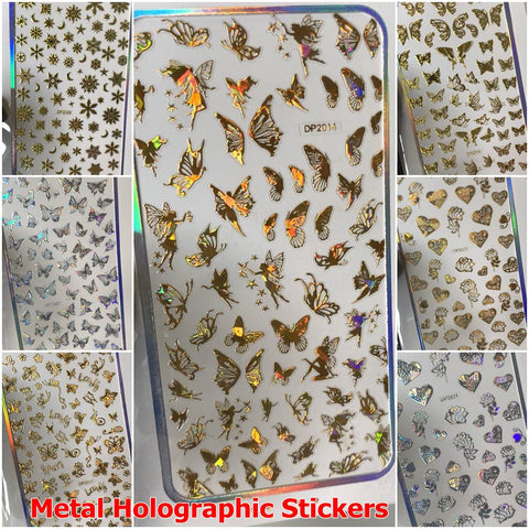 Metal Holographic Stickers For Nail art design