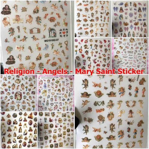 Religion Stickers - Angels - Mary Saint Sticker for nail art design