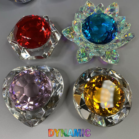 CRYSTAL DAPPEN DISH - HEXAGON - ROUND - HEART - LOTUS SHAPE