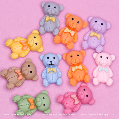 10 pcs Teddy Bear resin charms (Cartoon style) for Nails Art Design
